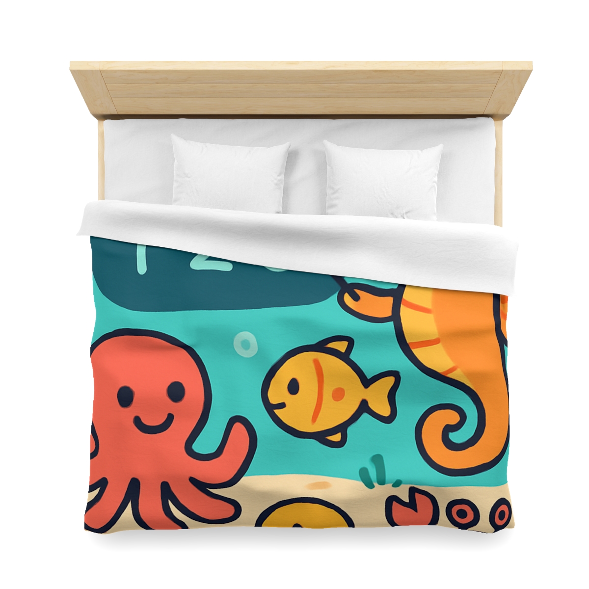 Coral Classroom With The Seahorse Teacher unique patterned duvets