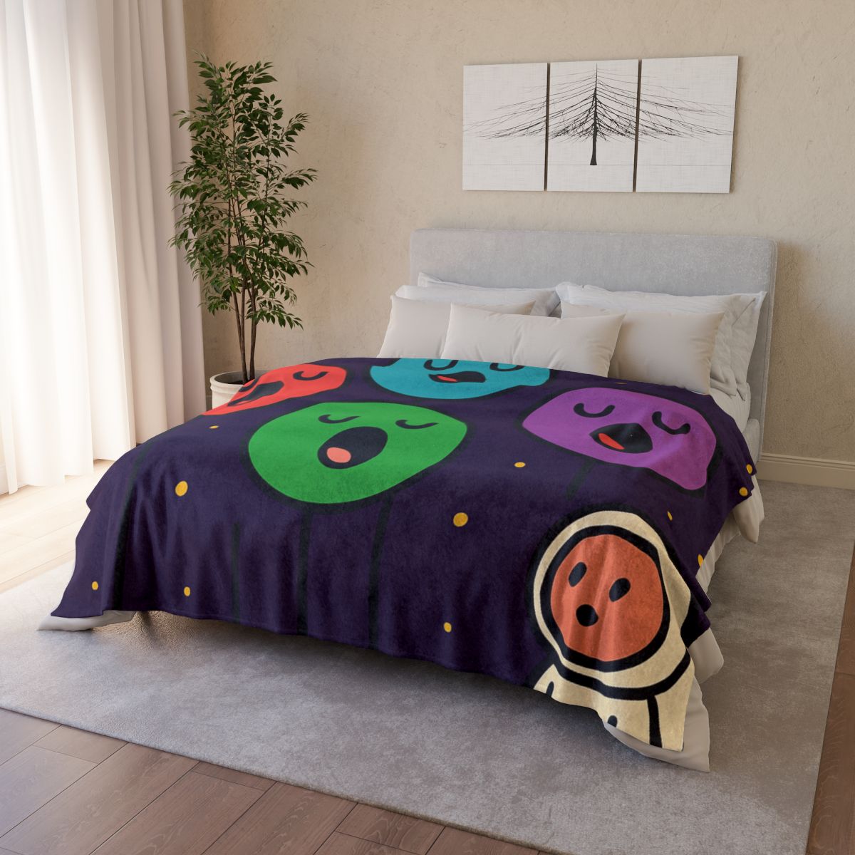 Galaxy Garden Of Singing Planets designer printed blankets