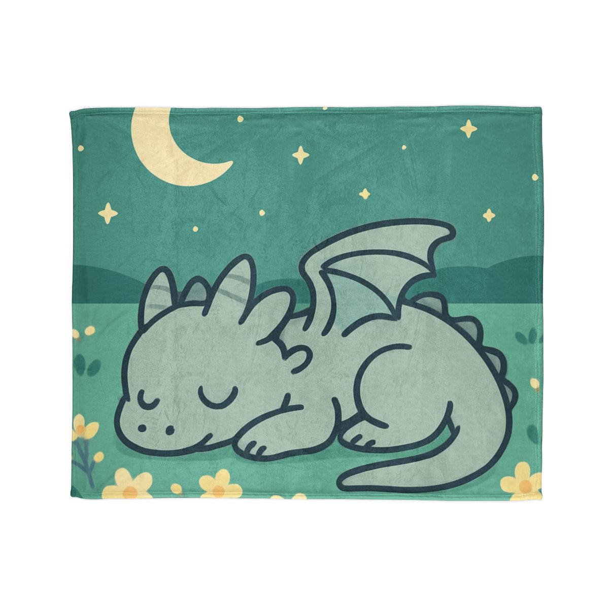 Moonlight Meadow Dragon stylish throw blankets