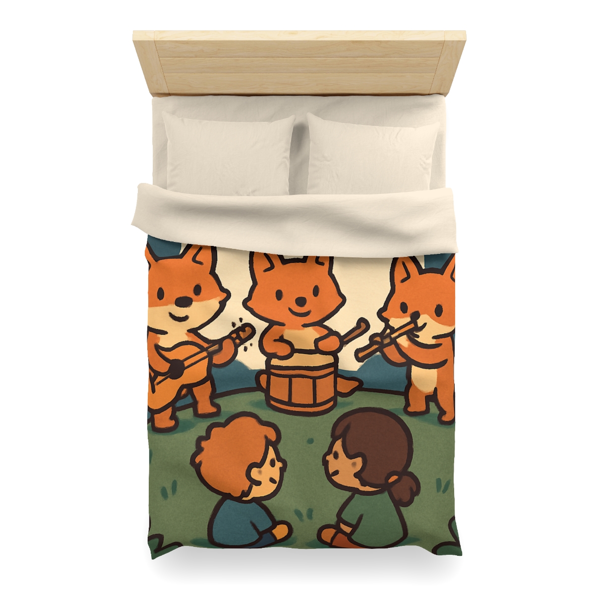 Moonlight Music Fox Band designer printed duvets