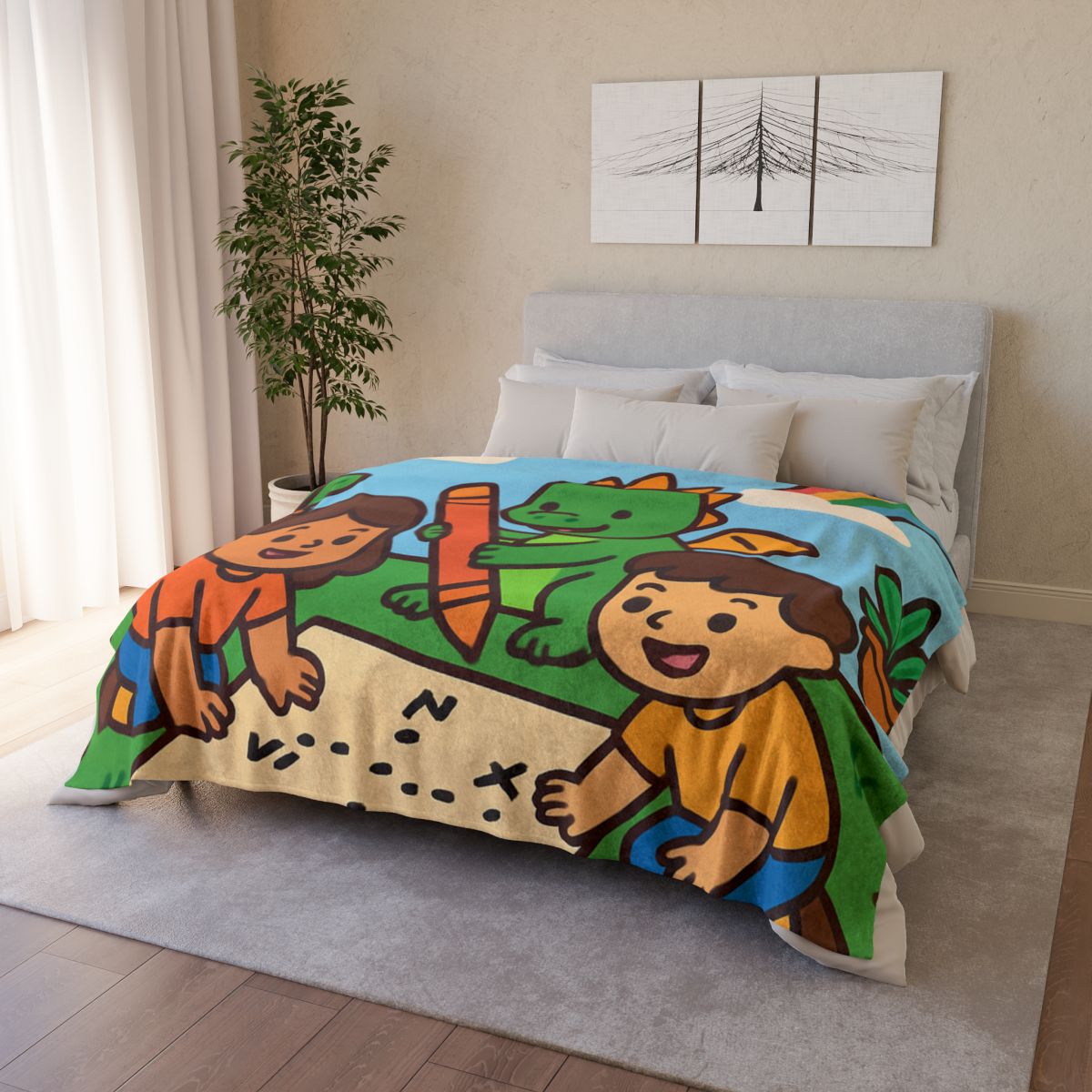 Sky Garden Map Makers With A Baby Dragon trendy patterned blankets