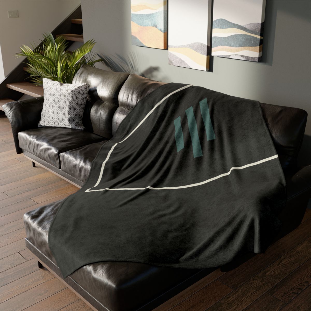 Stacked Frame And Three Bar Signal soft fleece blankets