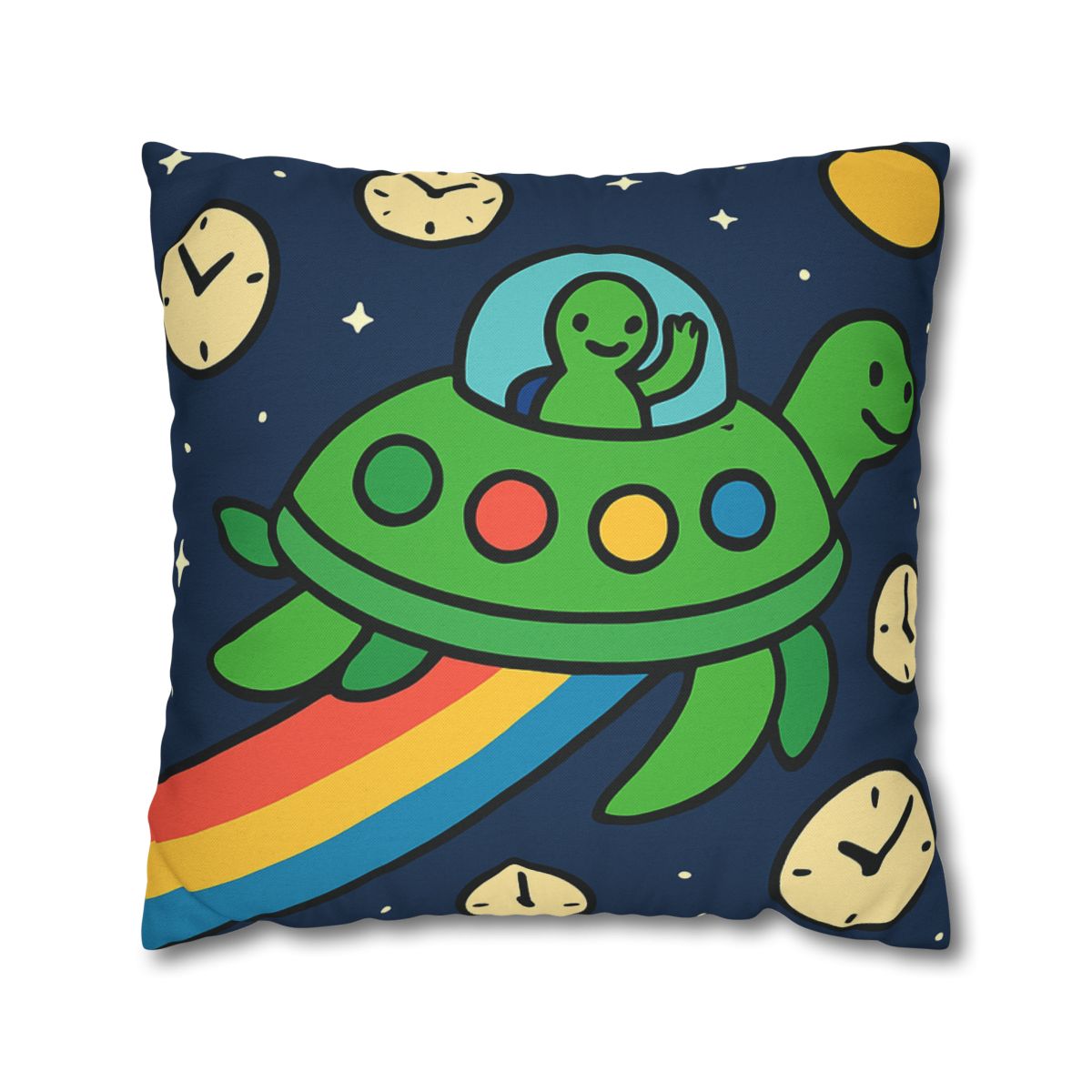 Time Traveling Turtle Spaceship stylish decorative pillowcases
