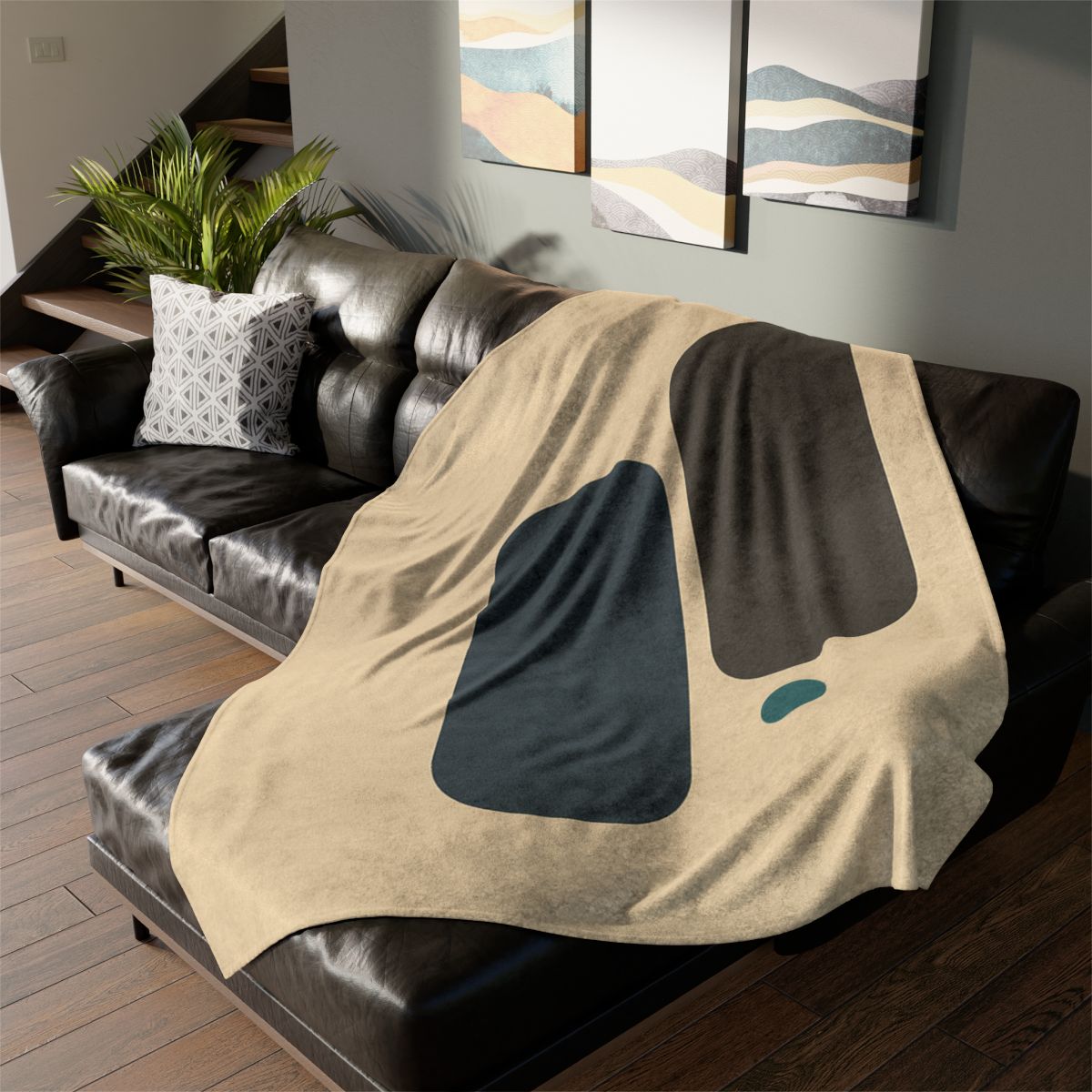 Offset Trio Of Rounded Bars trendy patterned blankets