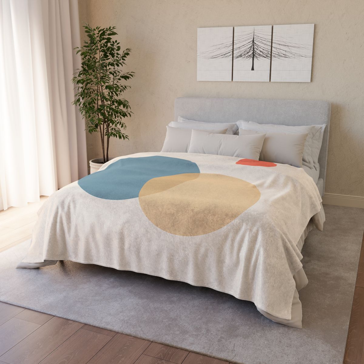 Three Circles With Quiet Overlap designer printed blankets