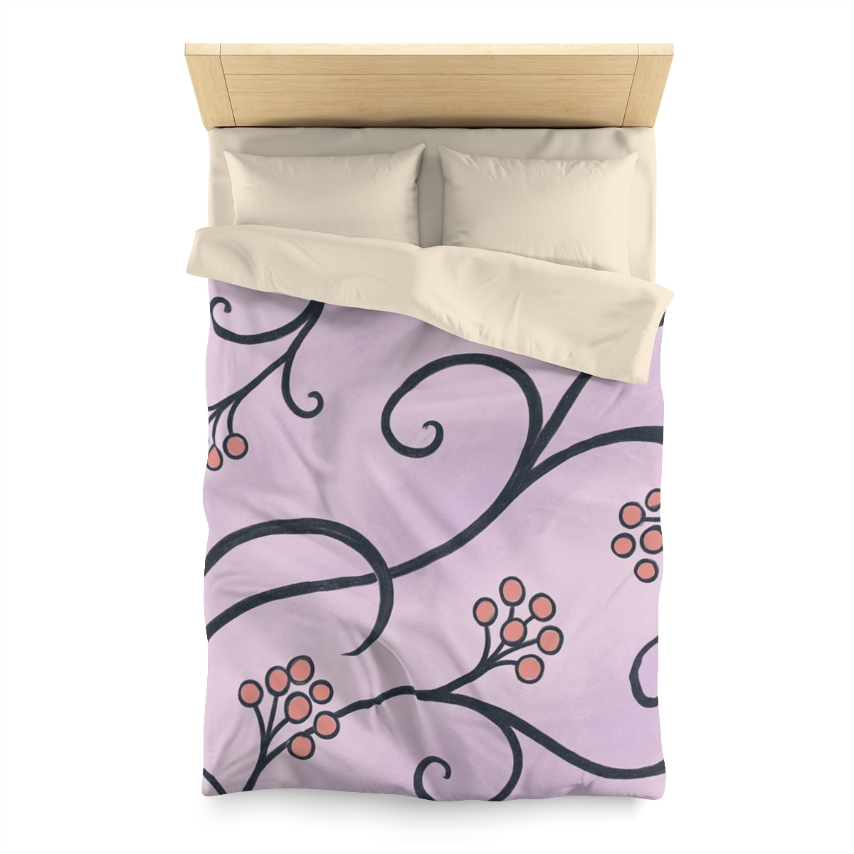 Tendrilled Ribbon Network designer printed duvets