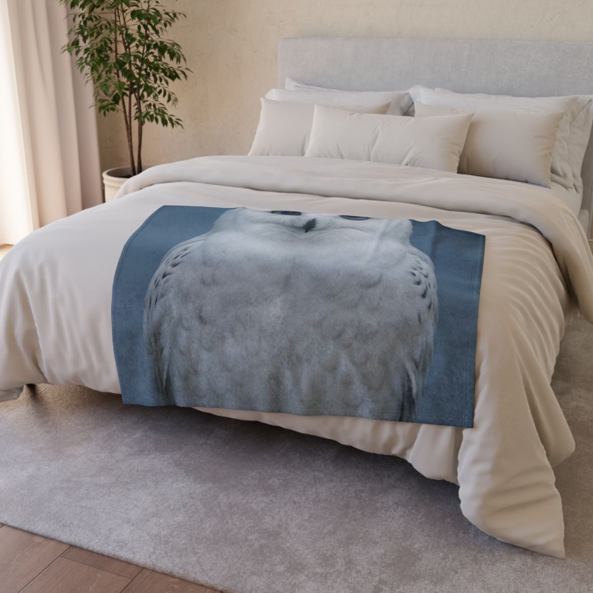 Midnight Watch Snowy Owl stylish throw blankets
