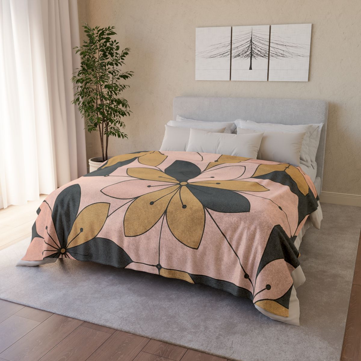Petal Circuit Mosaic personalized cozy blankets