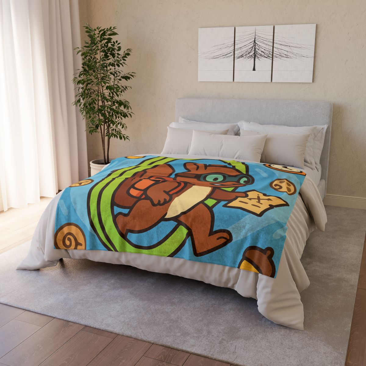 Time-Traveling Squirrel Explorer decorative home blankets