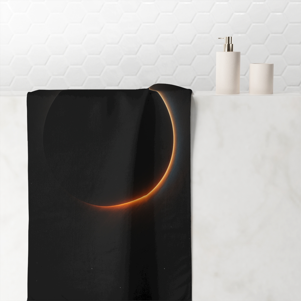 Void Horizon Silhouette designer printed towels