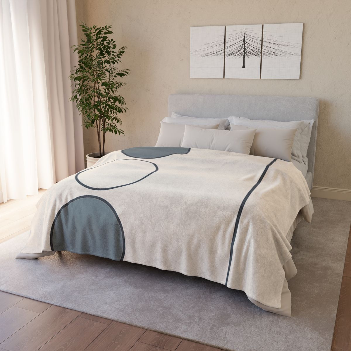 Trio Of Staggered Circles With Bar Anchor warm winter blankets