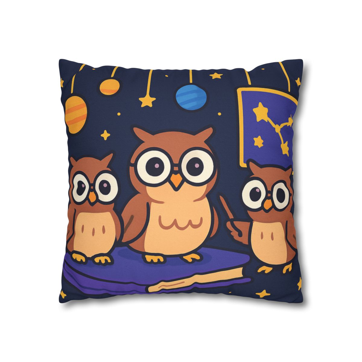 Galaxy Library Of The Wise Owls trendy patterned pillow cases