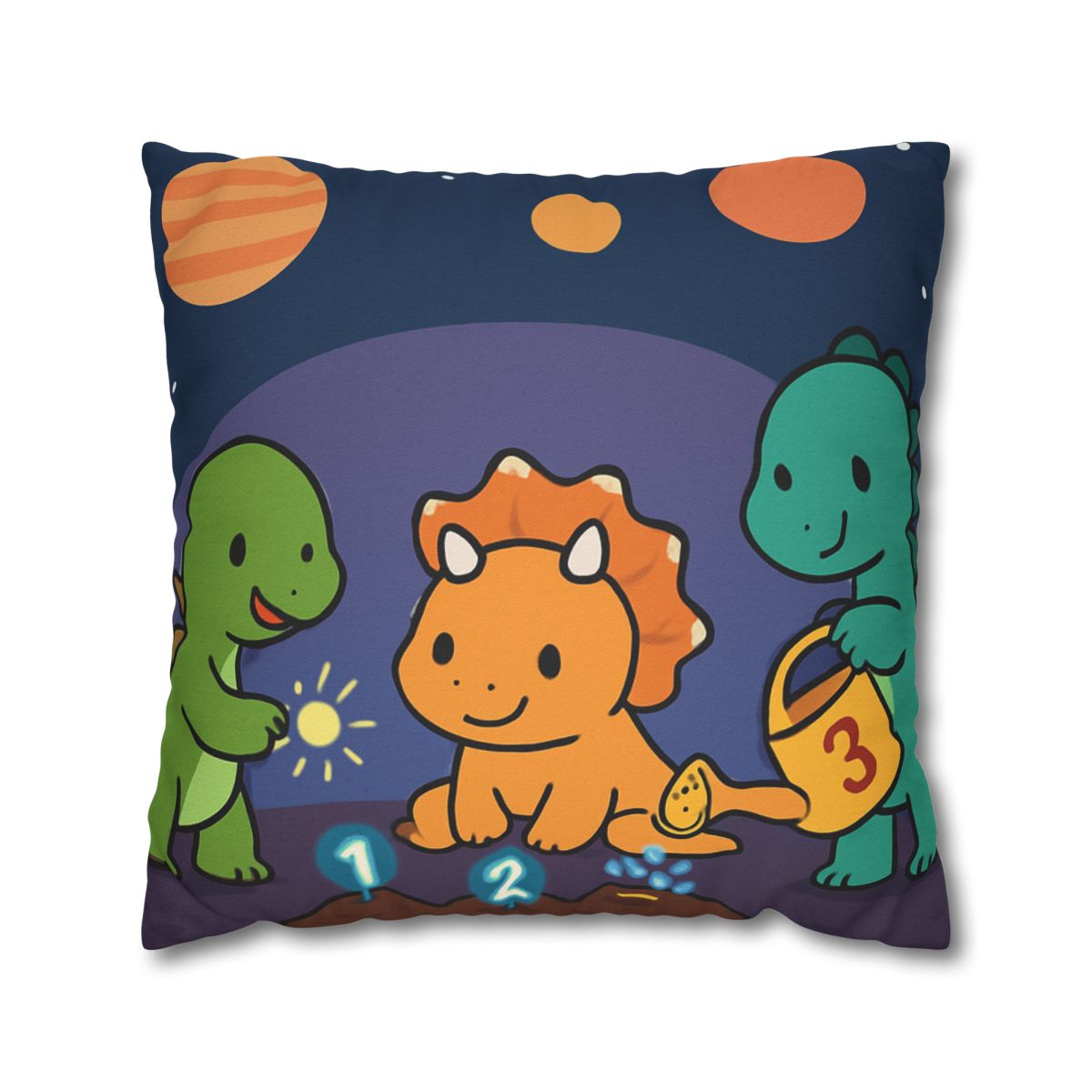 Galaxy Garden Dinosaurs designer print pillow cases