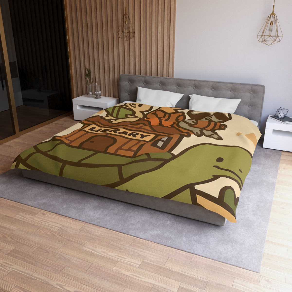 Time Traveling Turtle Library soft comforter duvets
