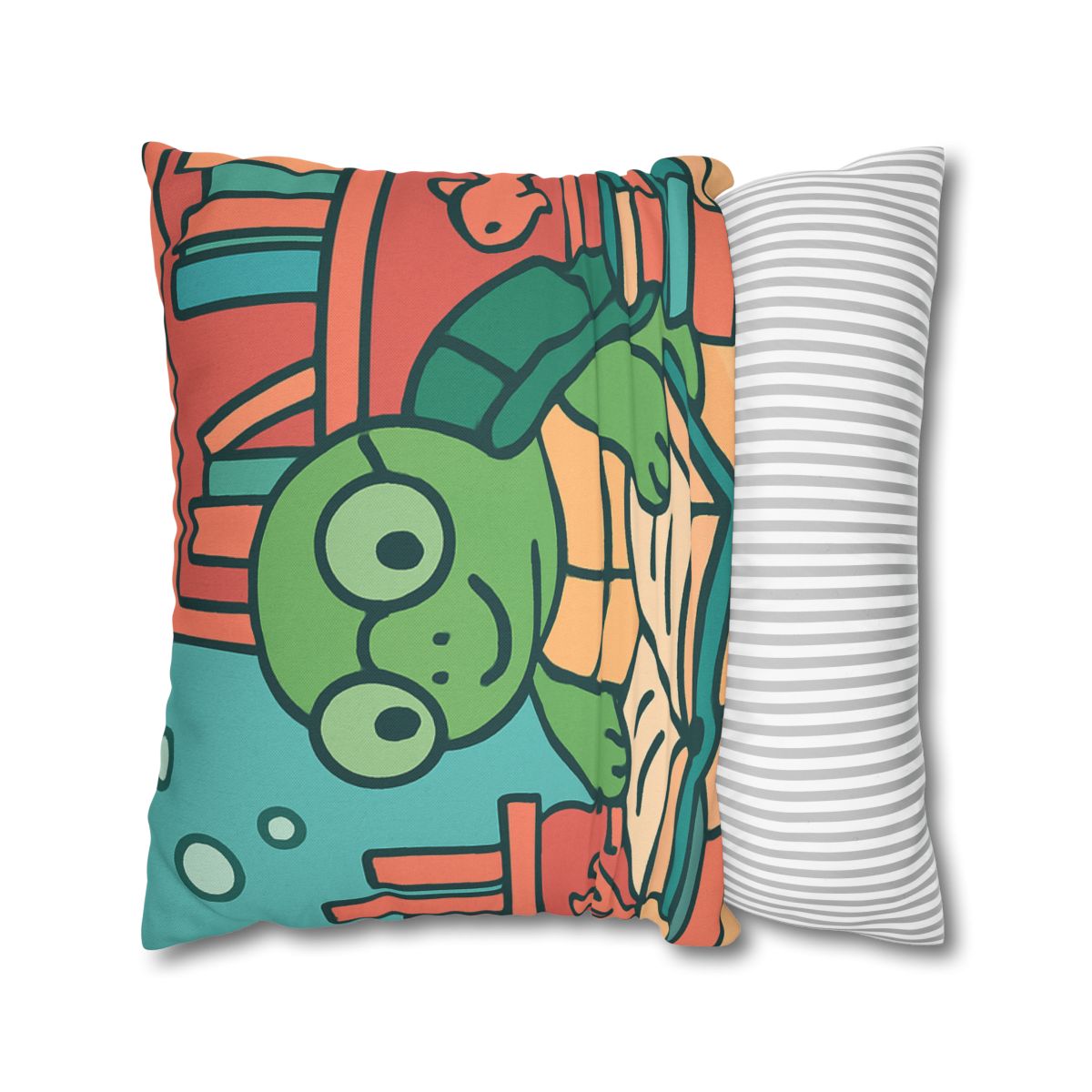 Underwater Library With Bookish Turtle unique gift pillow cases