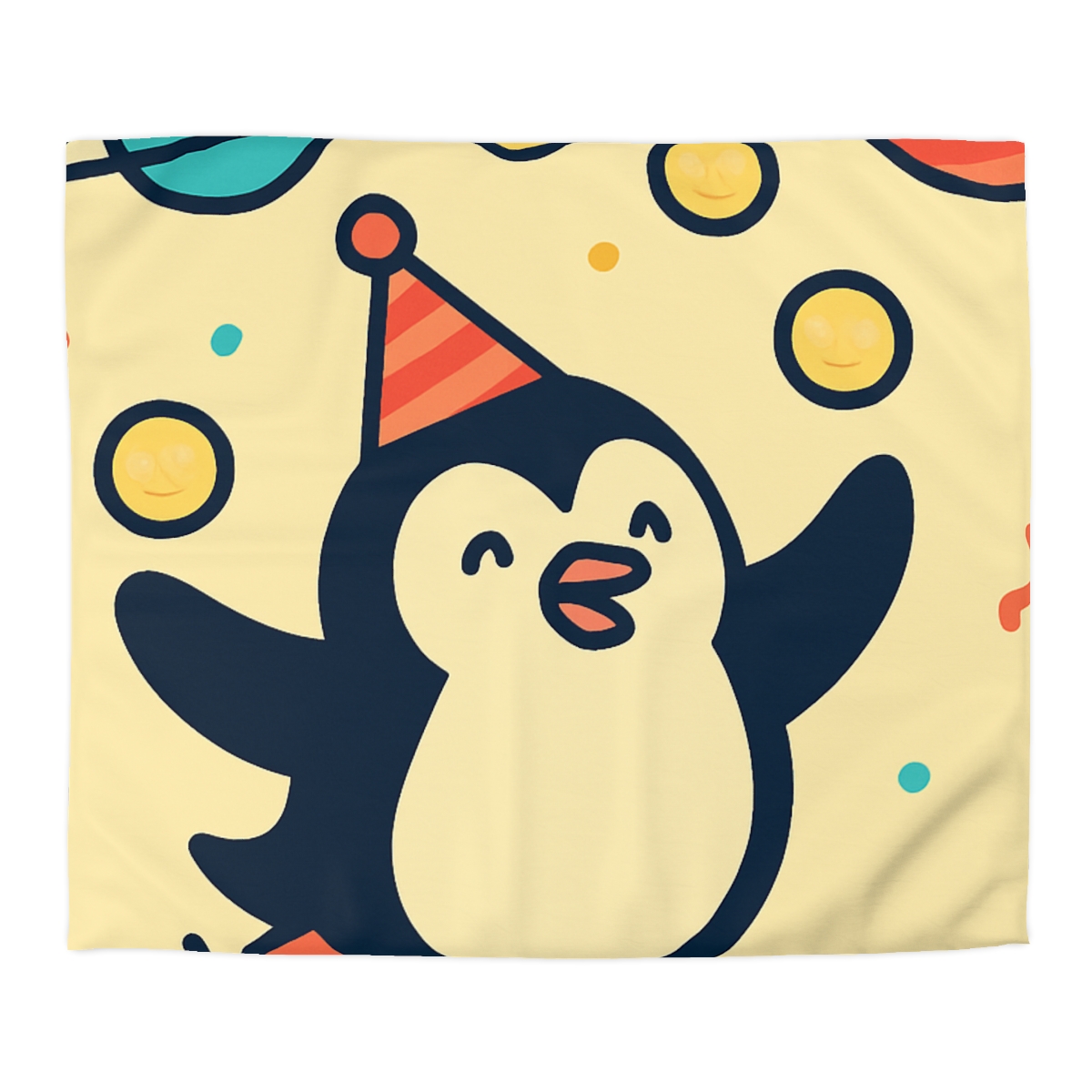 Cosmic Carnival Penguin designer printed duvets