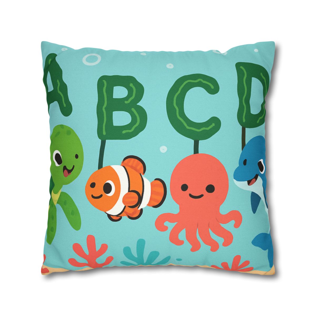 Coral Reef Alphabet Parade soft cotton pillow cases