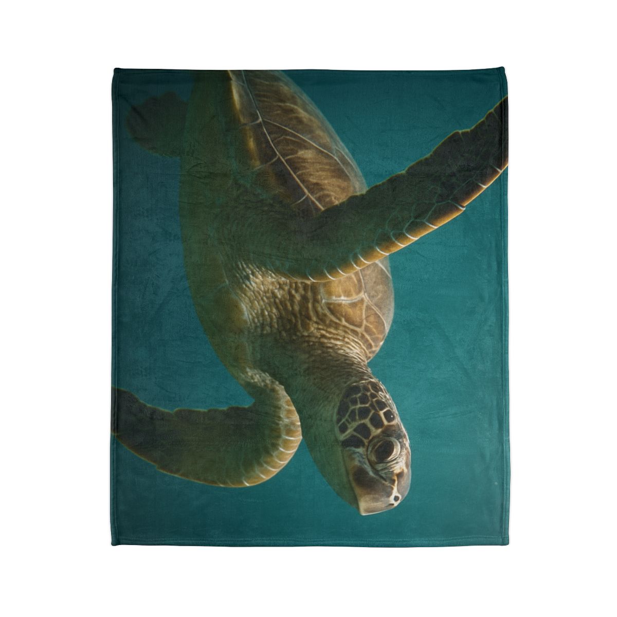 Nebula Glide Green Sea Turtle designer printed blankets