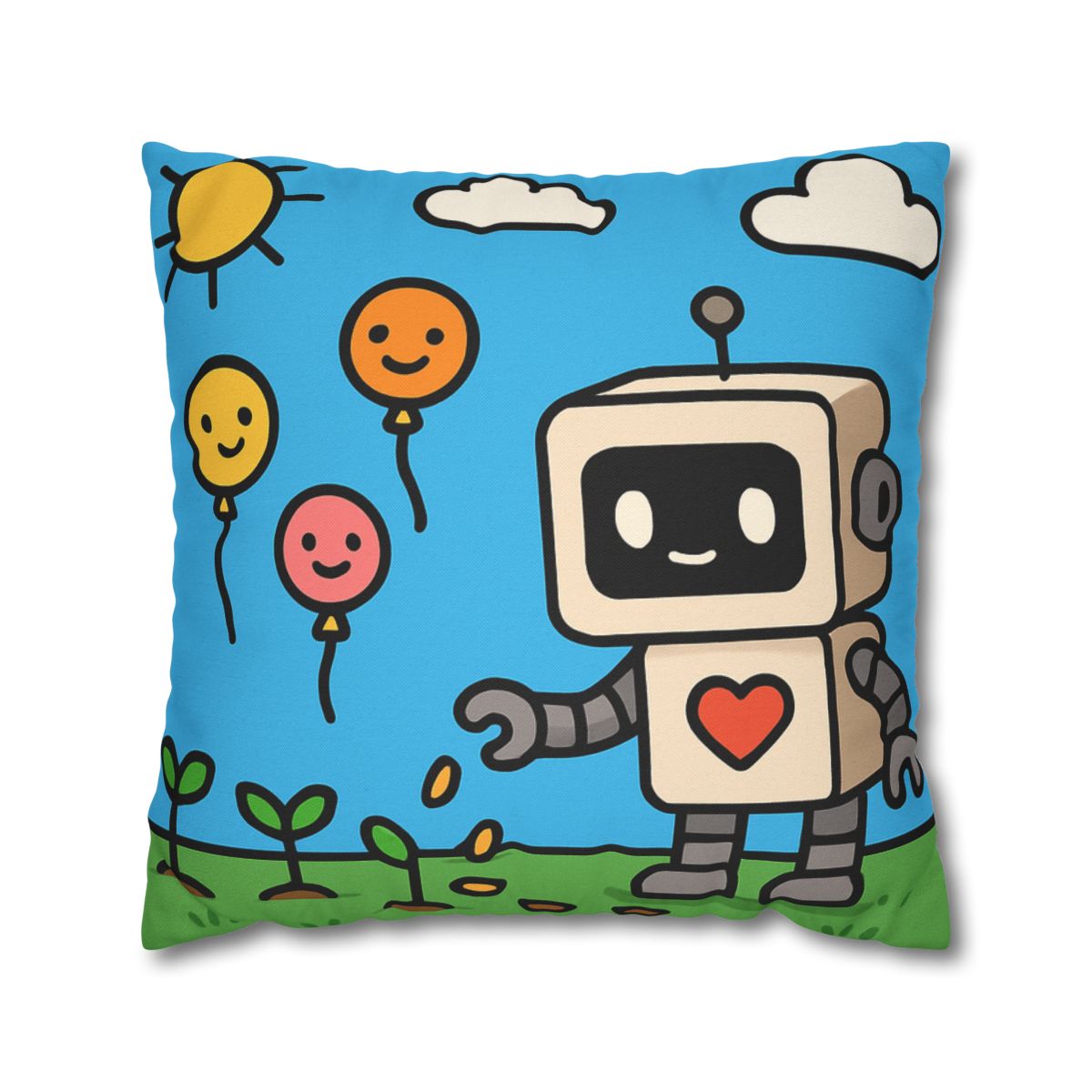 Robot Garden Of Flying Seeds stylish decorative pillowcases