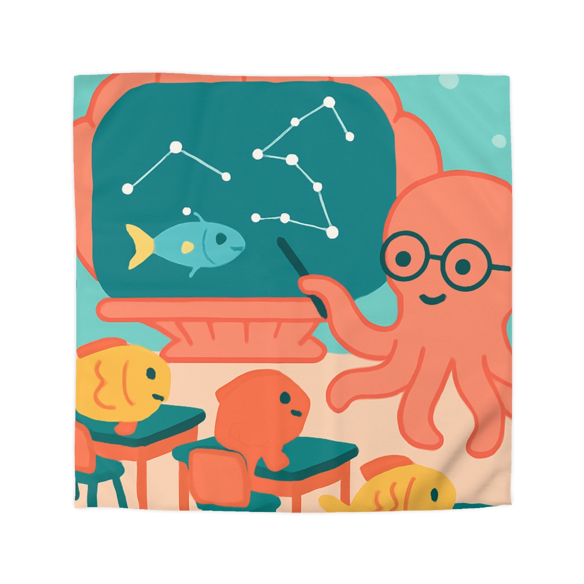 Cosmic Coral Classroom stylish duvet covers