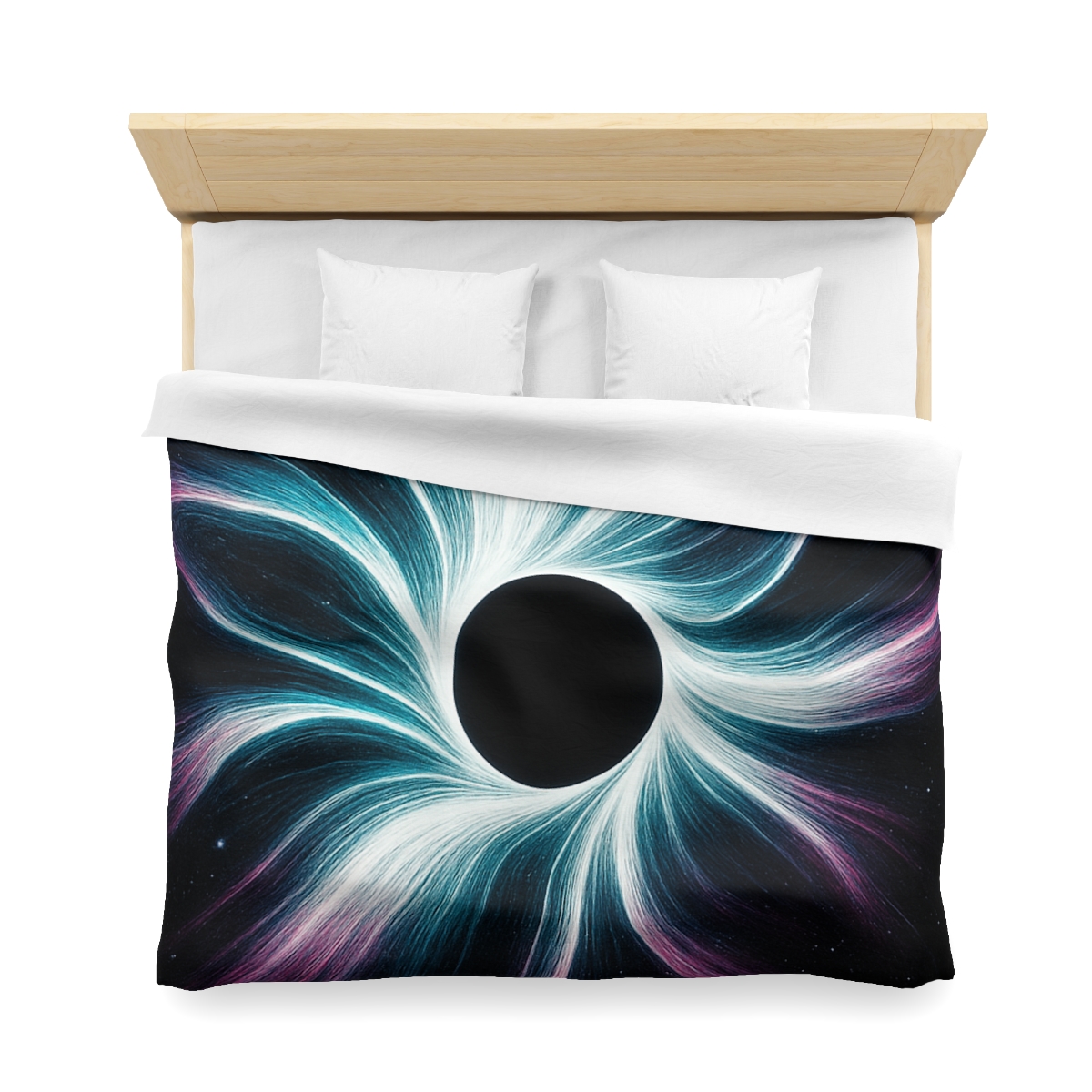 Gravitational Halo Bloom designer printed duvets