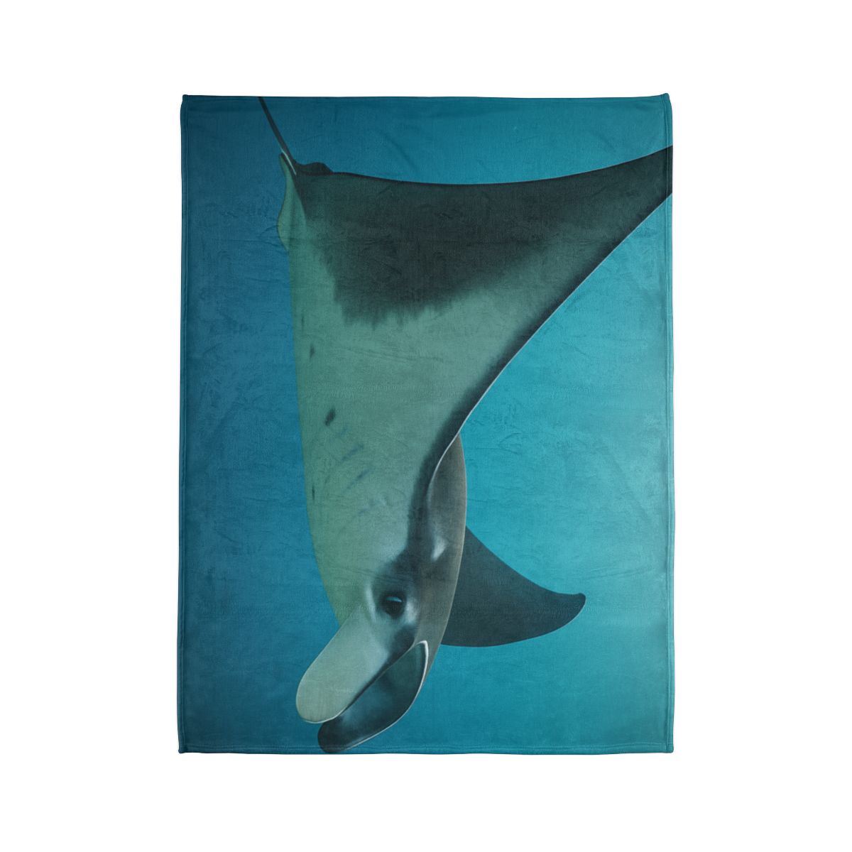 Tidal Wings Reef Manta Ray stylish throw blankets