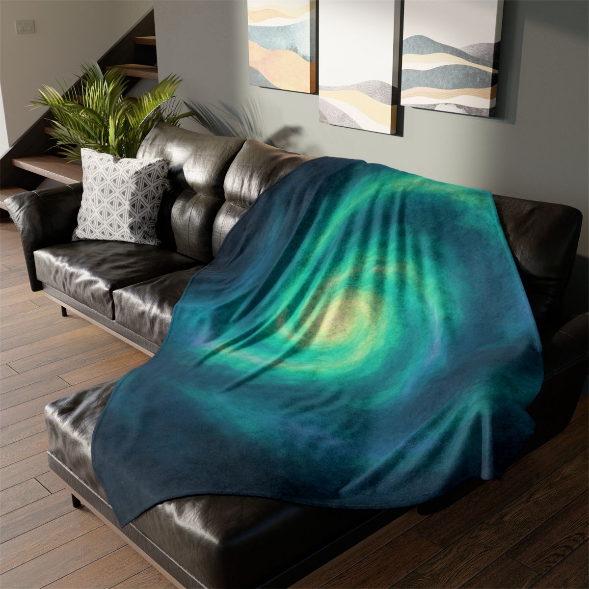 Aurora Halo Spiral personalized cozy blankets