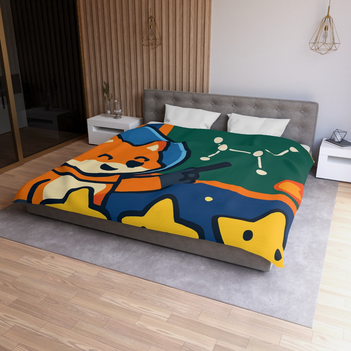 Comet Classroom Space Fox personalized bedding duvets