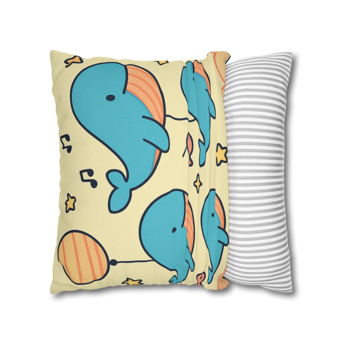 Cosmic Whale Parade personalized pillow covers
