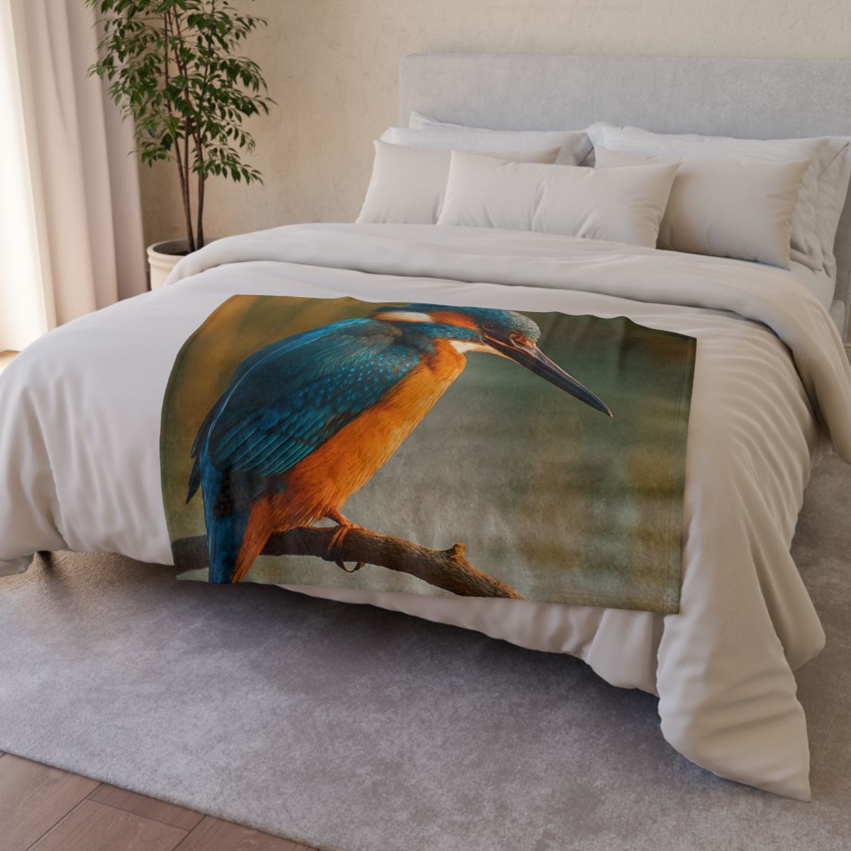 Aurora Splash Common Kingfisher custom blankets