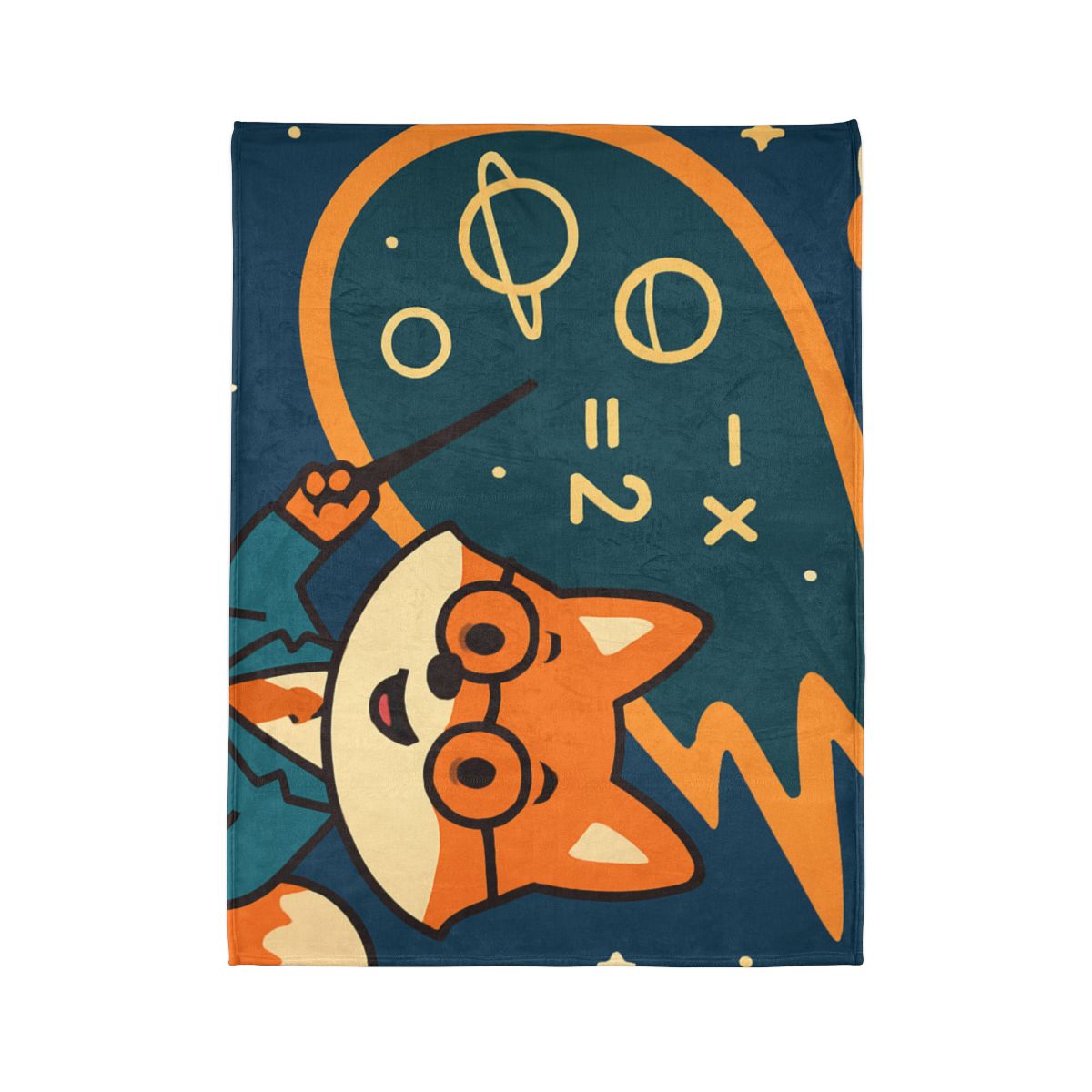 Comet Classroom With A Curious Fox soft fleece blankets