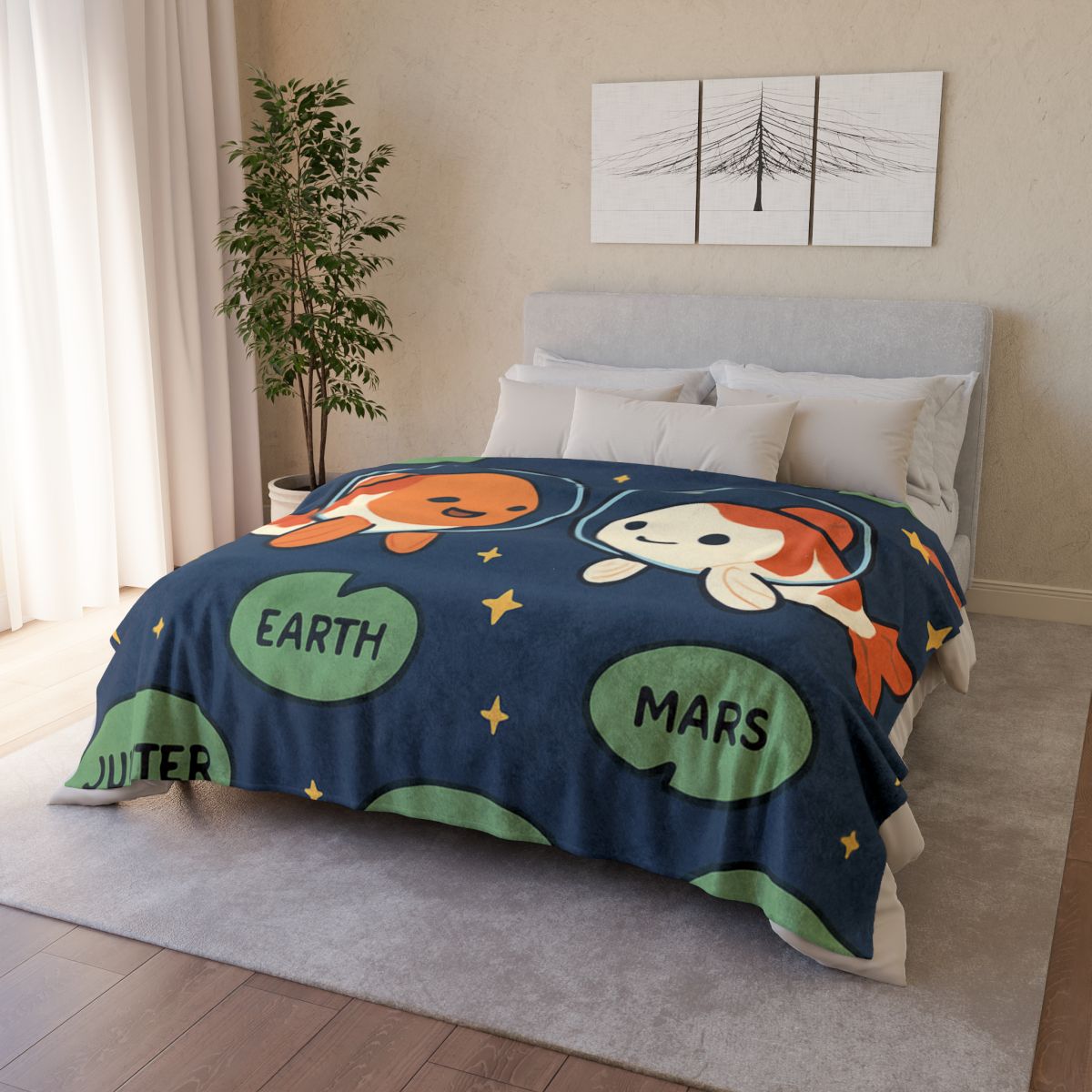 Cosmic Koi Classroom warm winter blankets