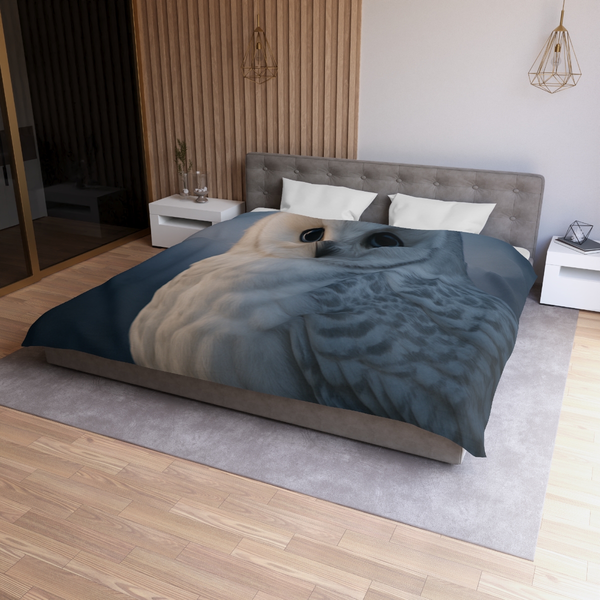 Twilight Watcher Snowy Owl personalized bedding duvets