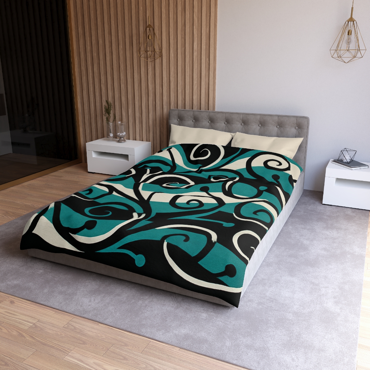 Vine Curl Wave Interference trendy bedroom duvets