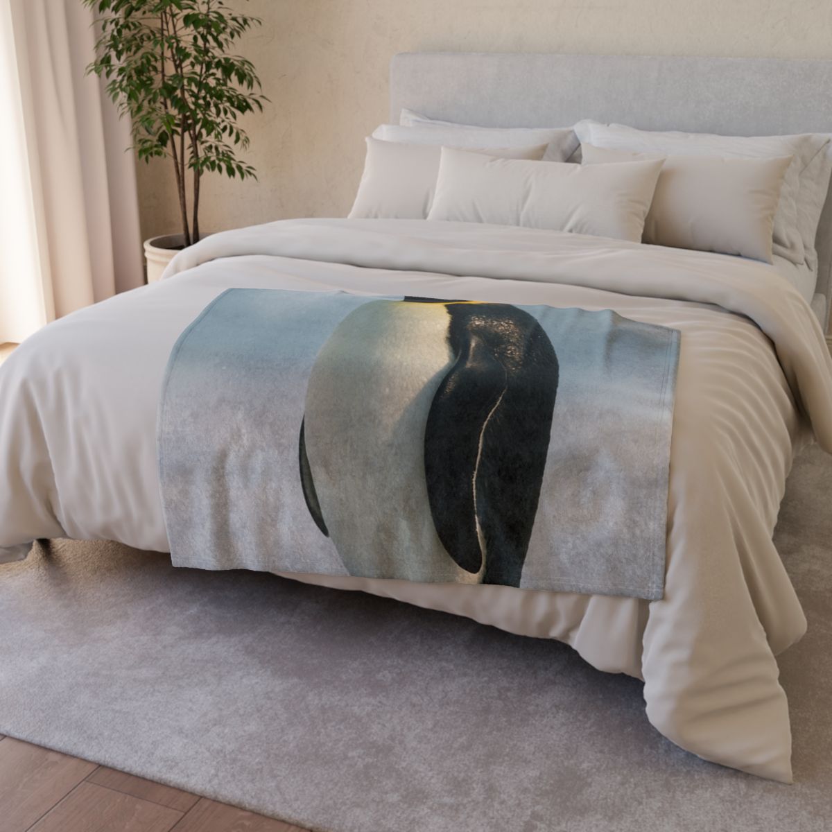 Aurora Drift Emperor Penguin stylish throw blankets