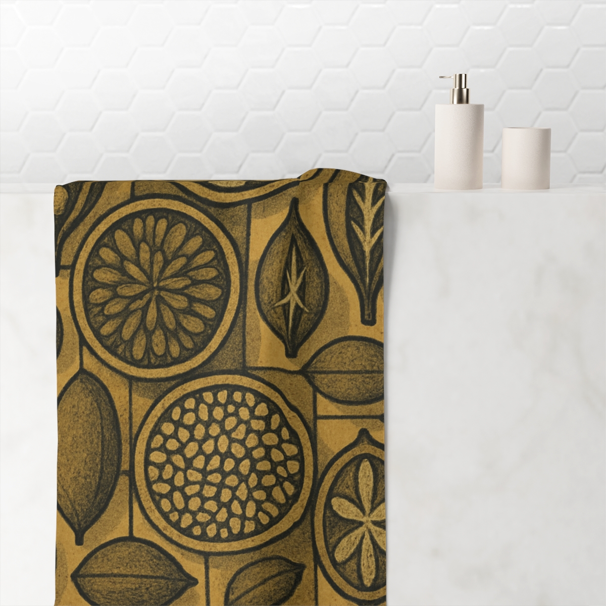 Seed Pod Cluster Mosaic soft cotton towels