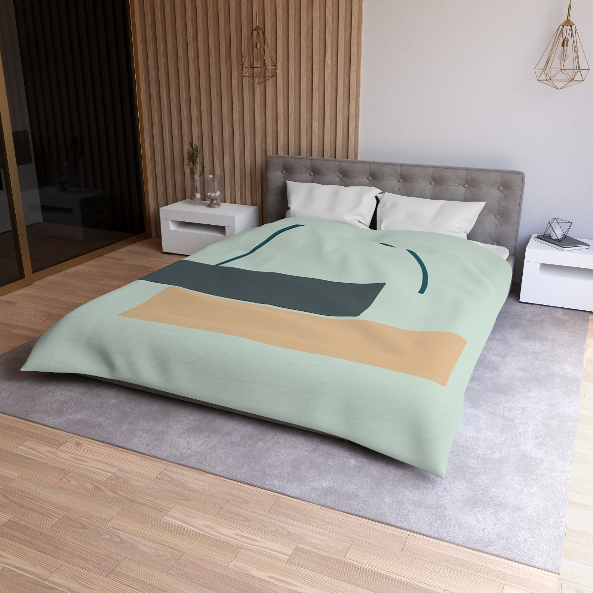 Stepped Arc And Twin Slabs designer printed duvets