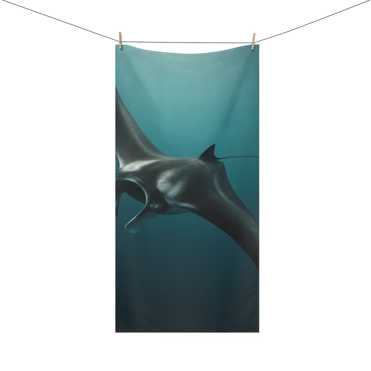 Mystic Depths Giant Ocean Manta Ray trendy hand towels