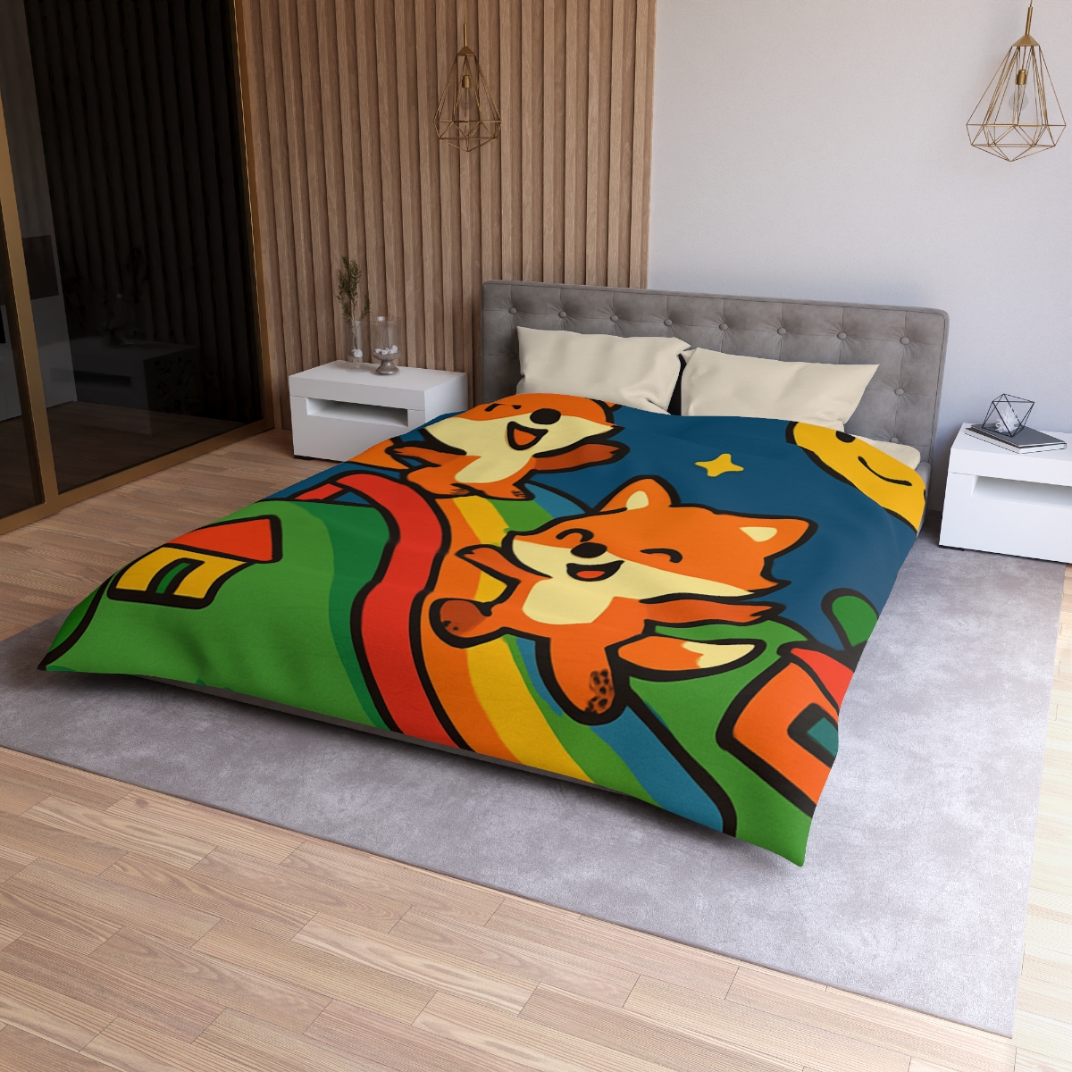 Planet Playground Of The Friendly Foxes unique patterned duvets