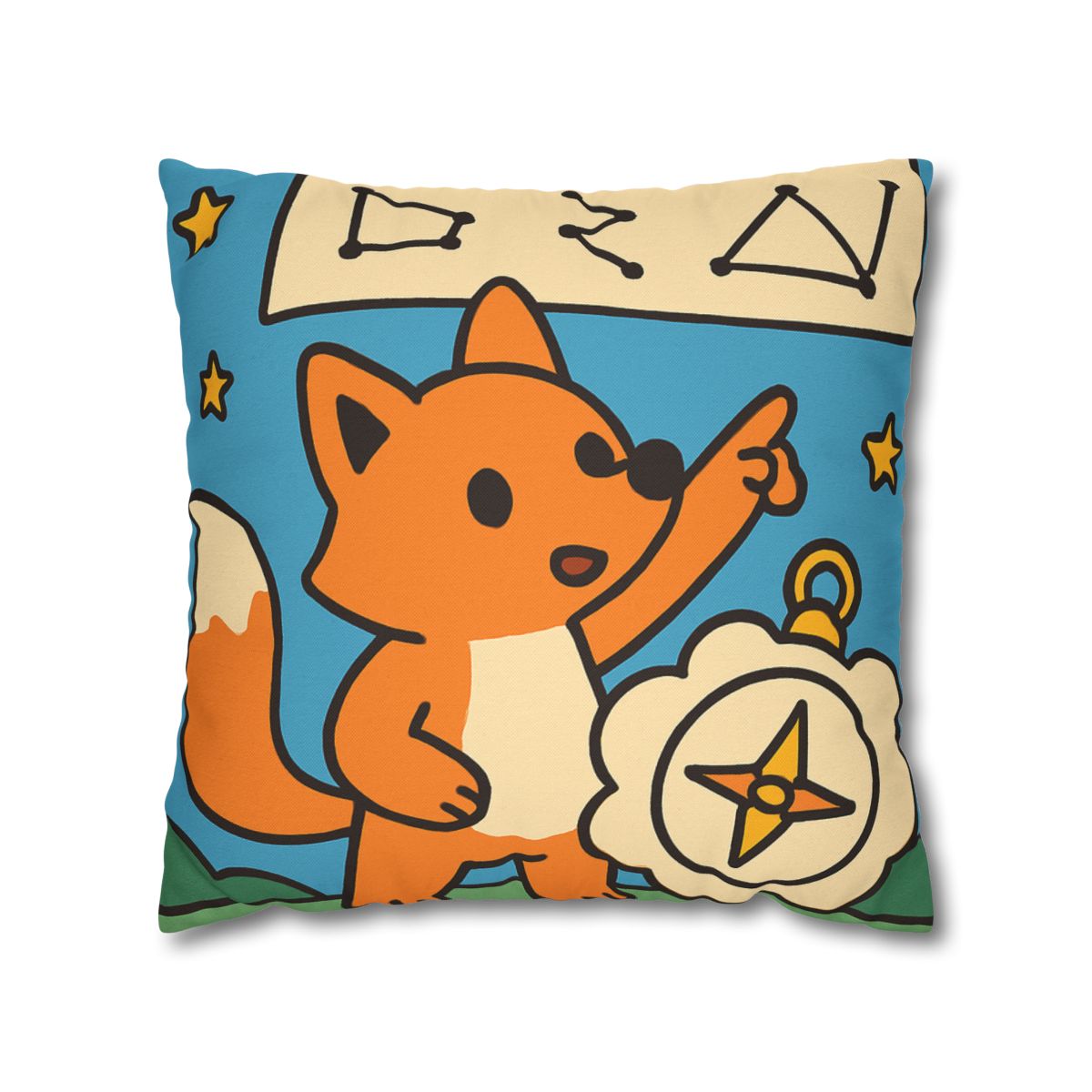 Sky Map Fox And The Cloud Compass designer print pillow cases