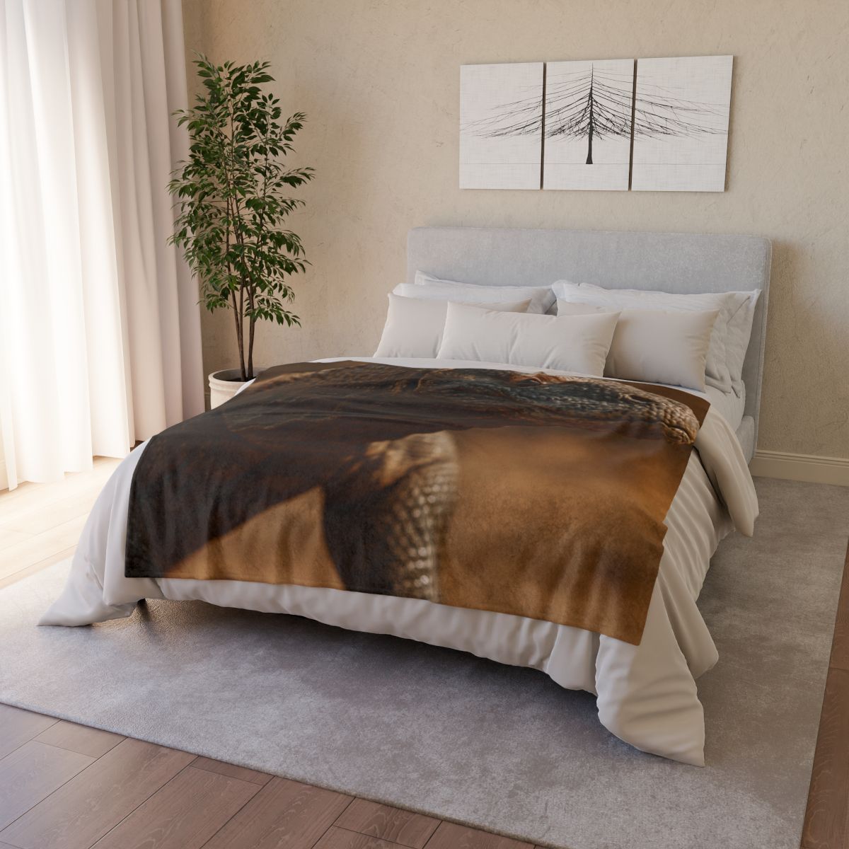 Ancient Sentinel Komodo Dragon soft fleece blankets