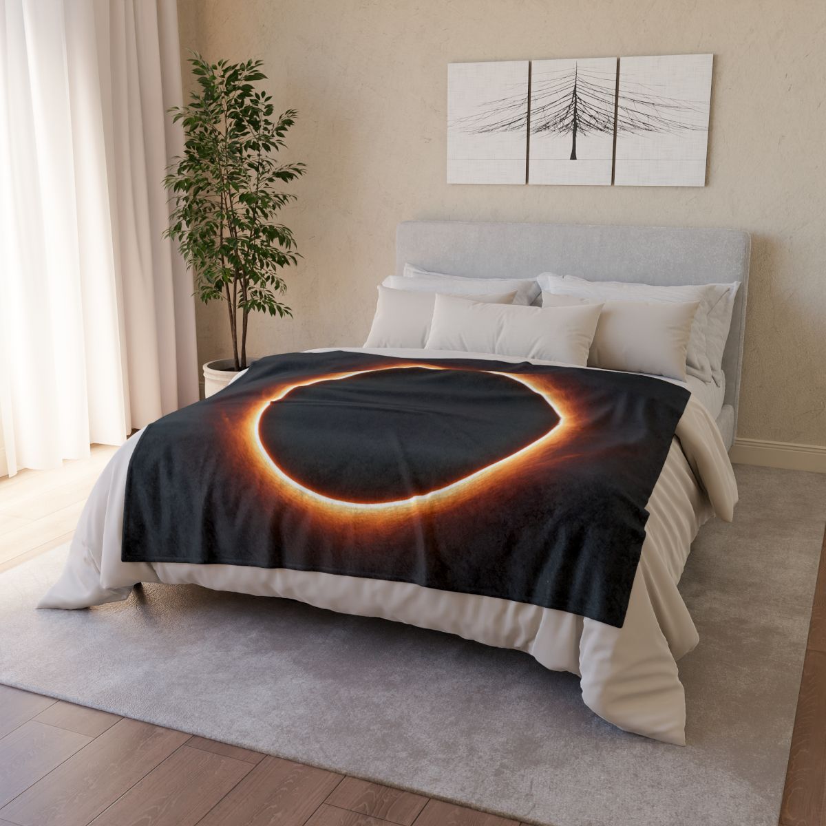 Dark Horizon Singularity Glow decorative home blankets