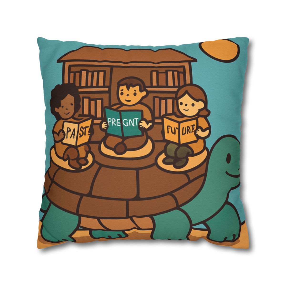 Time Traveling Turtle Library custom pillow cases
