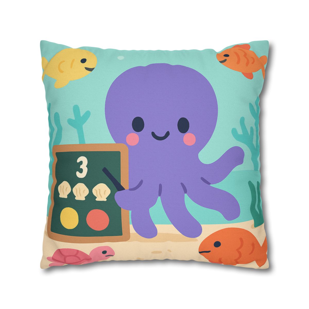 Coral Classroom Octopus custom pillow cases