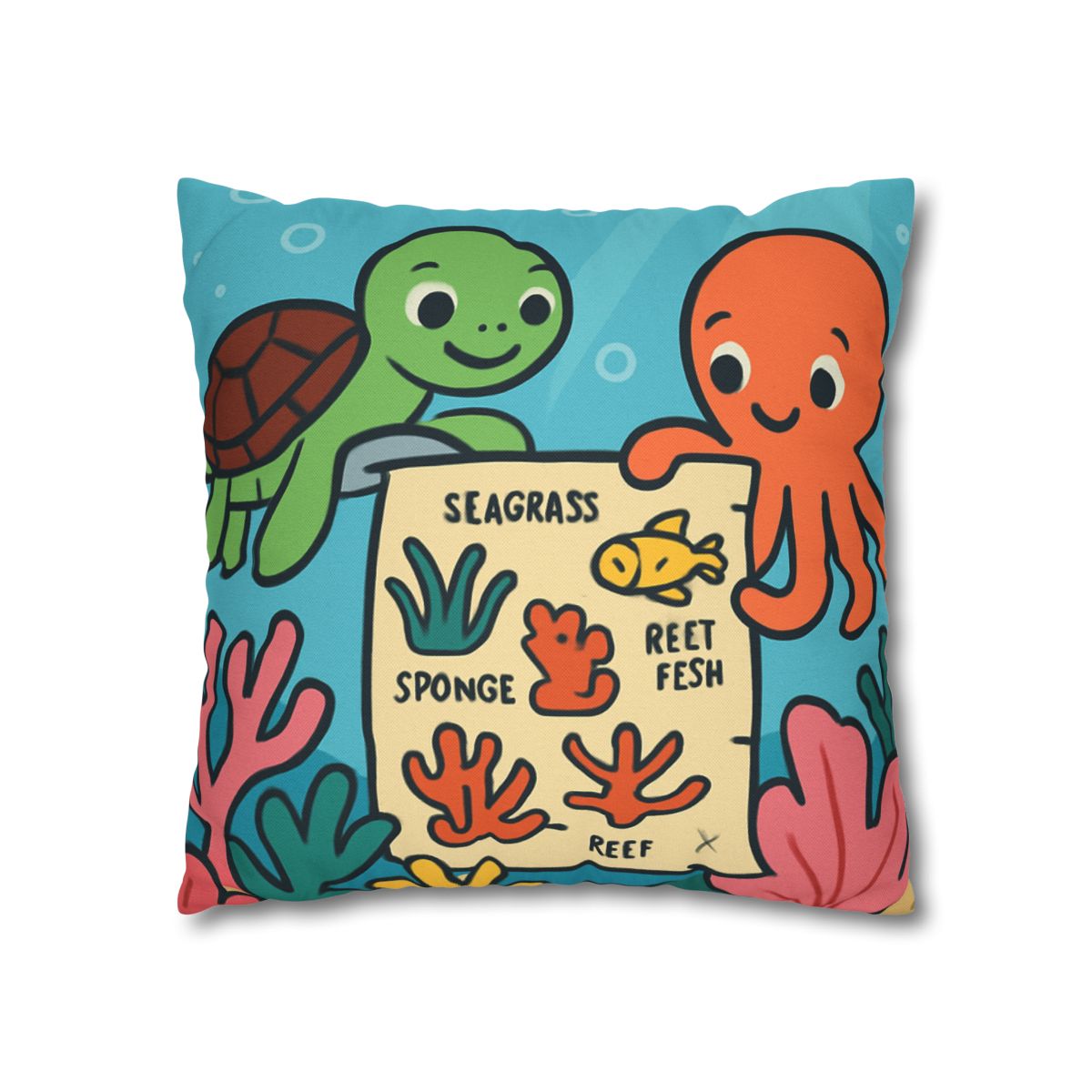 Coral Reef Map Makers comfortable bedding pillow covers