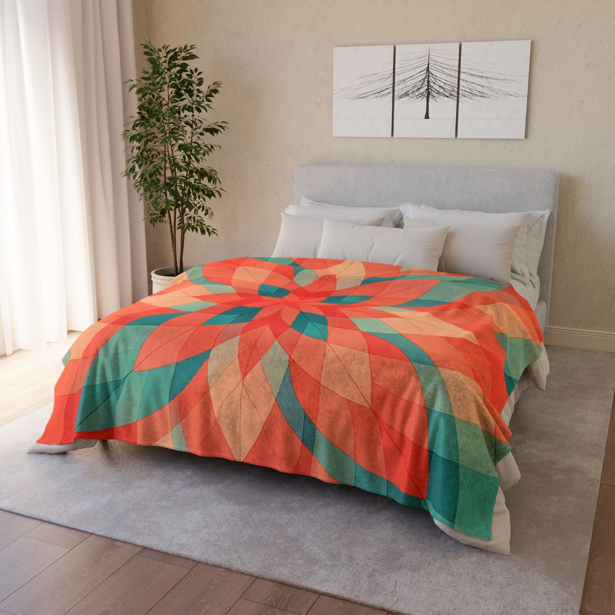 Petal Prism Overlap soft fleece blankets