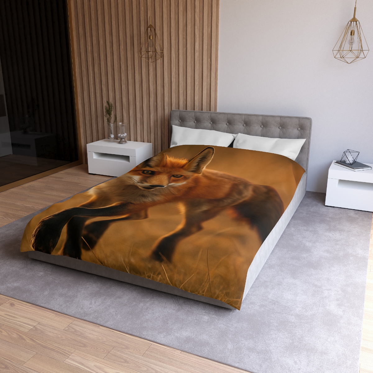 Crimson Whisper Red Fox custom duvets