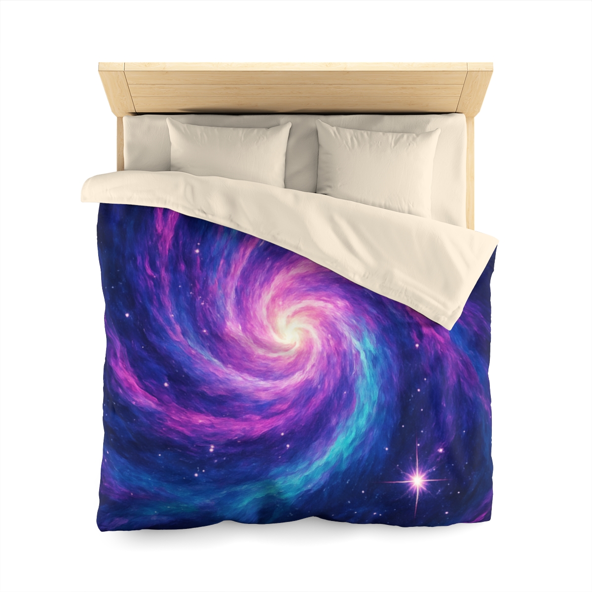Nebula Spiral Haze designer printed duvets