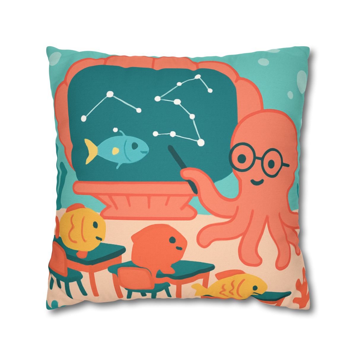 Cosmic Coral Classroom soft cotton pillow cases