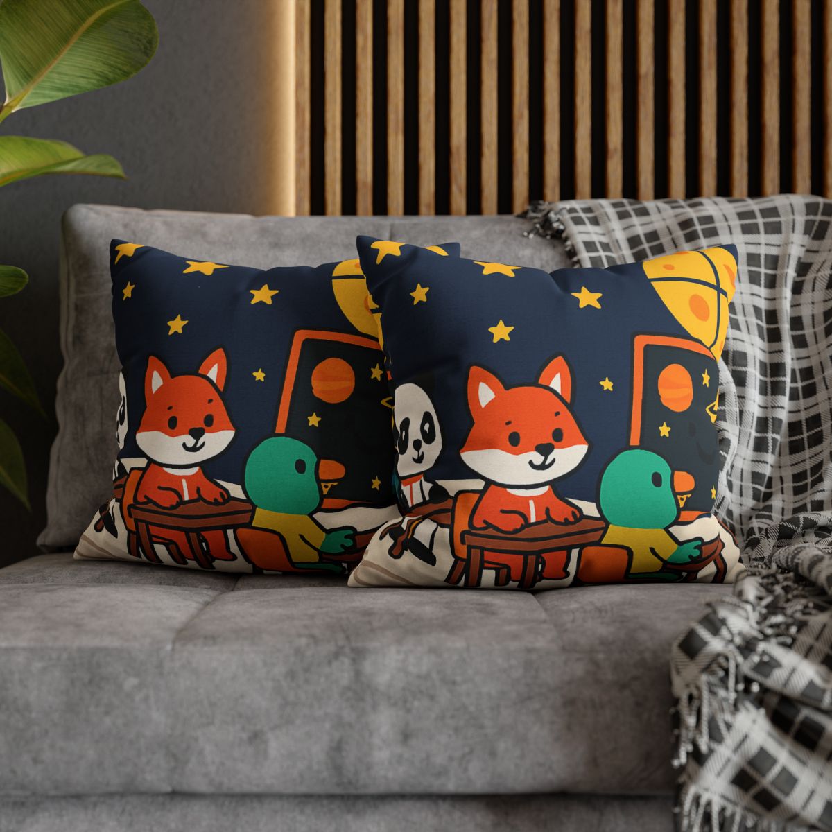 Space School For Curious Critters comfortable bedding pillow covers